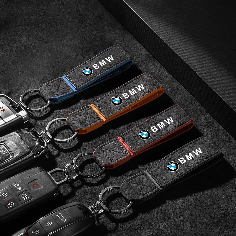 Fashion Suede Car Keychain Vintage Leather Zinc Alloy Key Ring For BMW Performance M X3 X5 X6 E46 E90 E60 F30 M M1 M2 M3 M4 M5