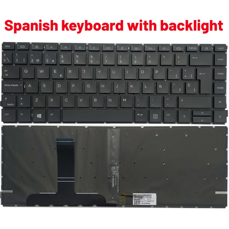 Imagem -06 - Teclado Portátil para hp Probook Eua Reino Unido Espanhol sp Latina 445 440 g8 g9 645 640 g8 Elitebook 645 640 g9 Novo