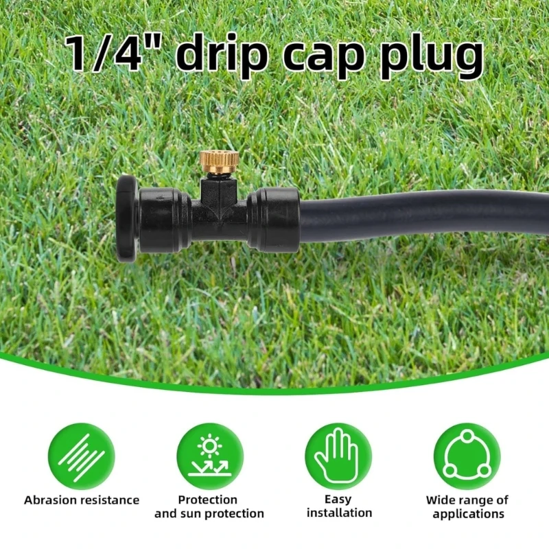100pack Durability Plastic Drip Irrigation End Plug T Nozzle Hose End Plug for Drip Irrigation System Accessory JOMD