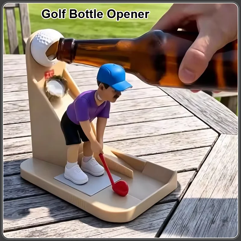 Creative Golf Player Bottle Opener Bottles Cap Launcher Camping Kitchen Party Supplies Bar Drinking Fun Tool Kitchen Accessories