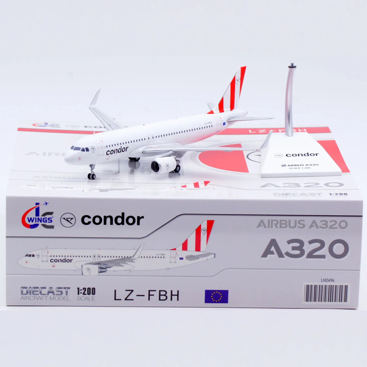 

LH2494 Alloy Collectible Plane Gift JC Wings 1:200 Condor Airlines Airbus A320 Diecast Aircraft Jet Model LZ-FBH With Stand