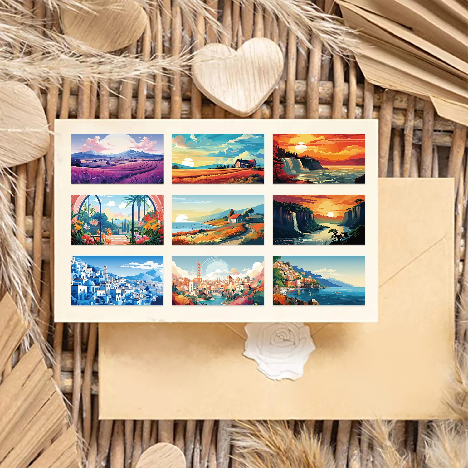 50pcs Super Dream Beautiful Sunset Scenery Stickers DIY Laptop Luggage Skateboard Graffiti Decals guka Sticker for Kid Toys