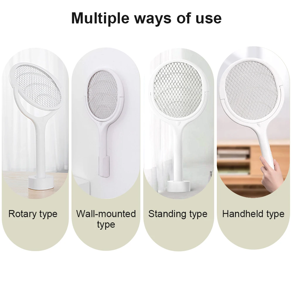 3500V 5in 1 lampa przeciw komarom multifunctional kąt regulowany łapka na owady elektryczny USB akumulator Mosquito Fly Bat Swatter