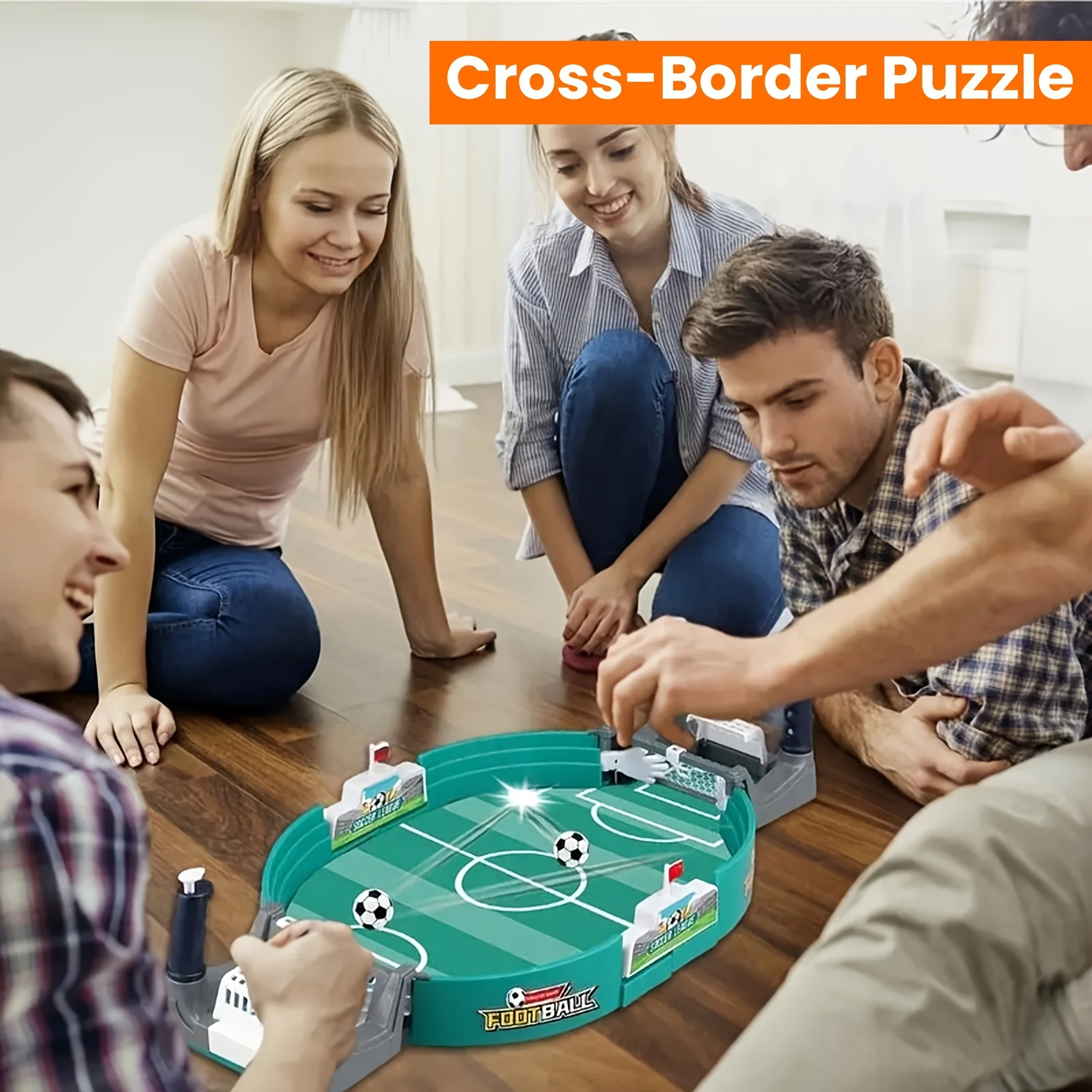 

8 Ball Table Soccer Game - 2 player interactive board game with detachable court, door frame and soccer ball - motor skills toys