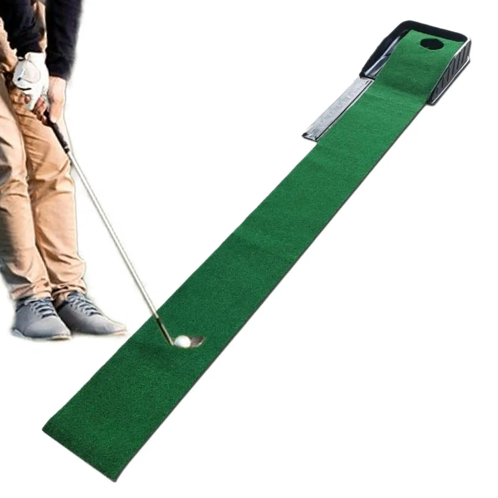 

Зеленый коврик для гольфа, матовый, 7 футов, портативный, с мячом, 216x22 см, тренировочное оборудование