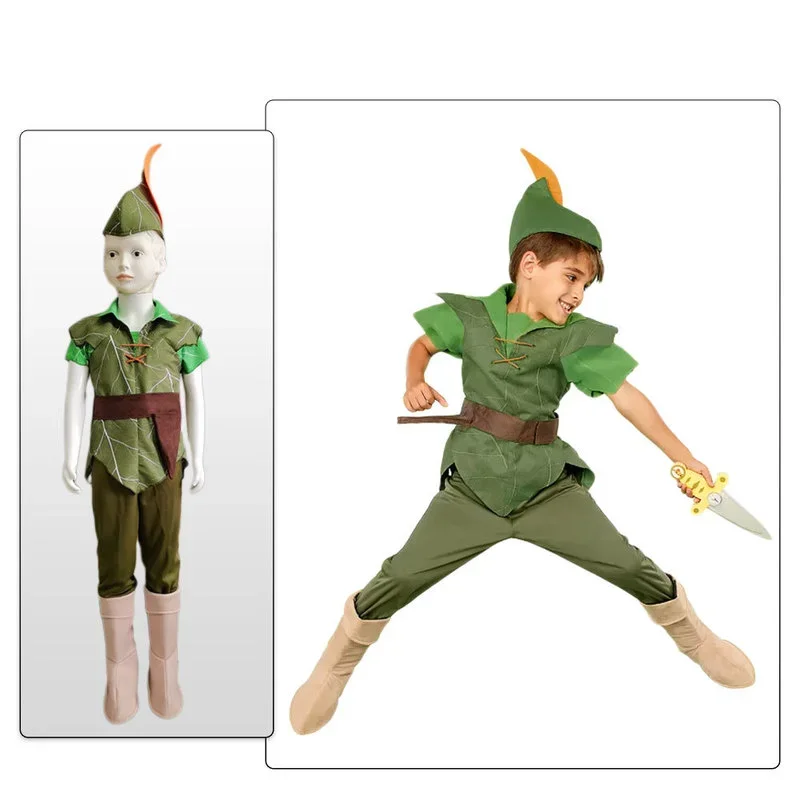 2022 newest Halloween Costumes for Kids Boys Peter Pan Kids Animal Cosplay Costume Carnival Party Clothes COS Jumpsuits sets