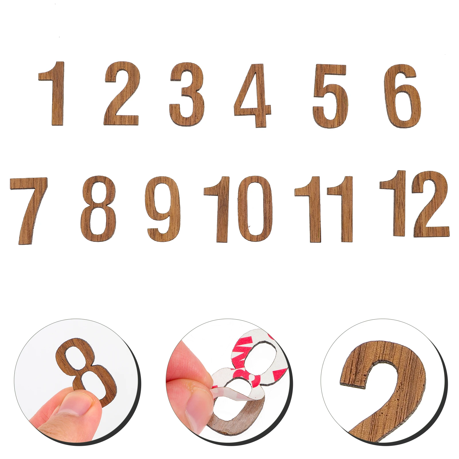 

12 Pcs Clock Numerals Kit Wall Clock Face Accessories Replacement Numbers for Digital Parts Sewing Tools Modern Design