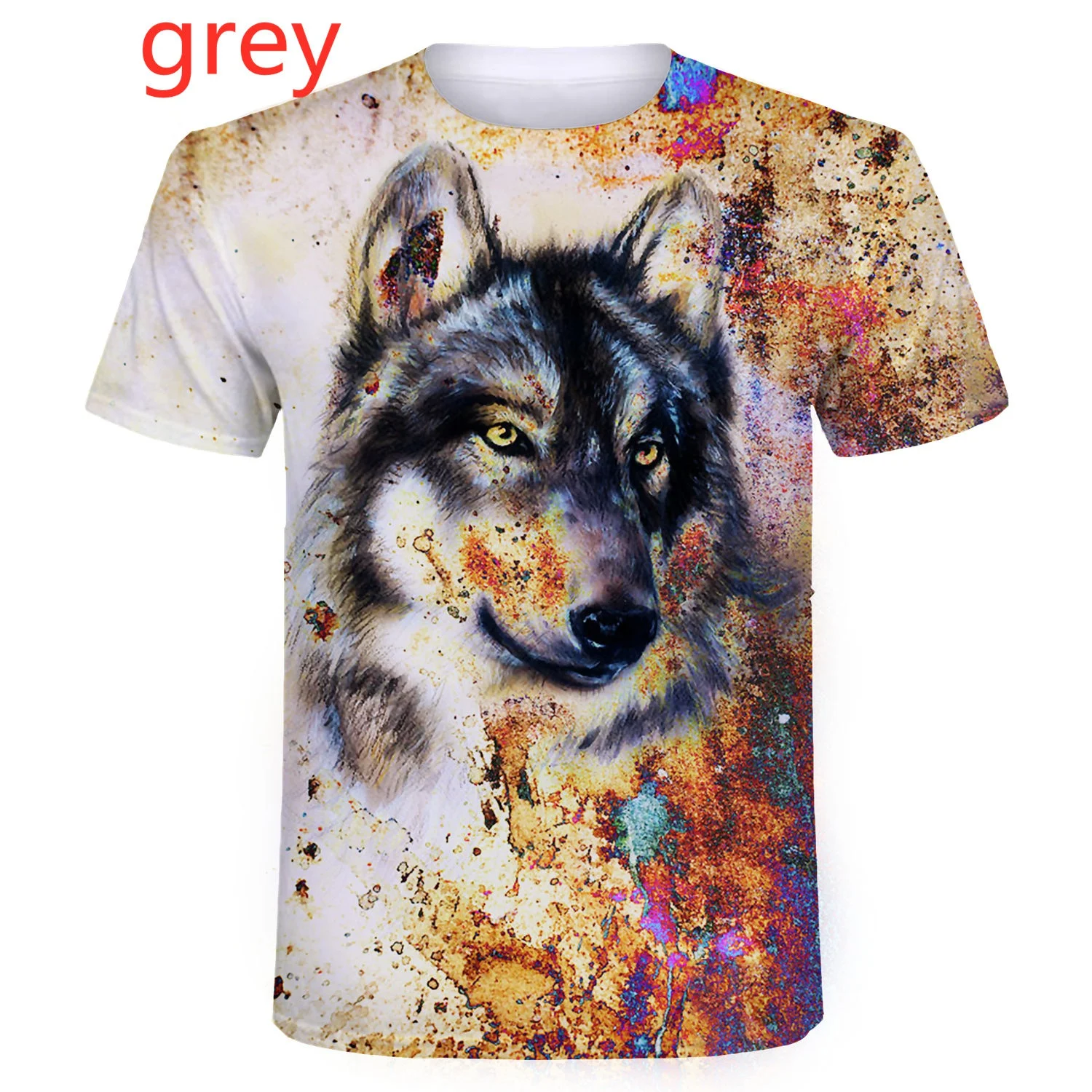 Men/Women Personality Cool Printing Graphic Tee Shirt Plus Size Short Sleeve Summer Fashion 3D Wolf Printed T Shirts