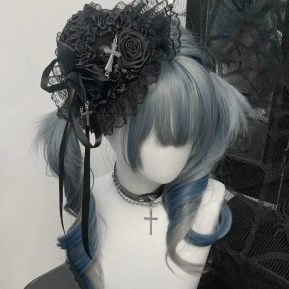 Lolita Japanse Y 2K Gothic Punk Formele Hoed Lolita Kant Haarclip Hoofddeksel Cosplay Hoofddeksels