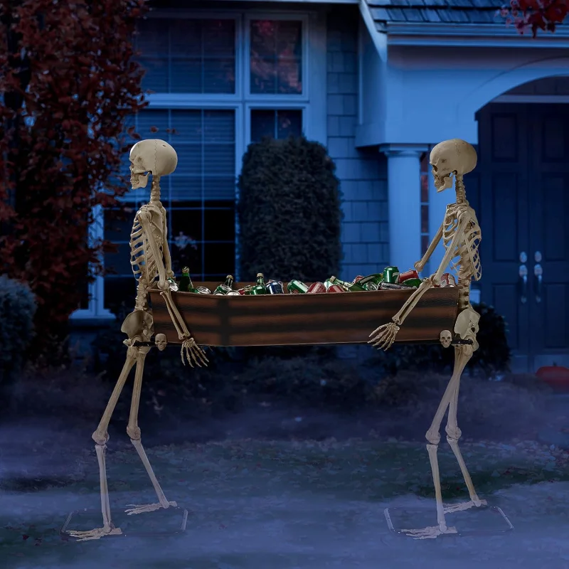 EQWay to Celebrate Halloween Skeleton Duo Carrying Coffin,5'