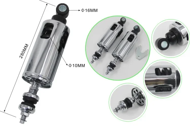 2025 горячая Распродажа, Лидер продаж, аксессуары для мотоциклов, 280 мм, амортизатор для мотоцикла, передний амортизатор, мотоцикл для амортизатора