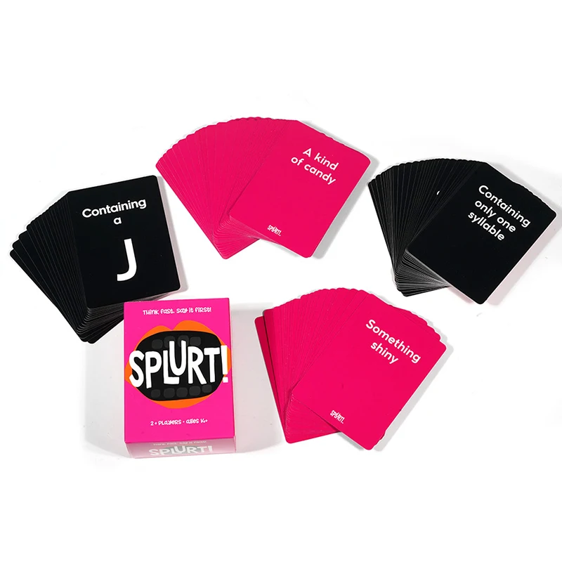 Splurt! Think Fast Say It First! Portable Party Card Game Pink Board Game Christmas Birthday Party Family Party Game Gifts
