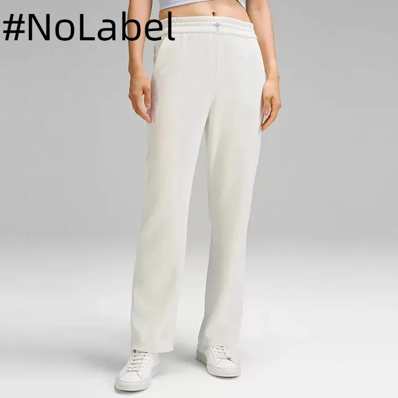 NoneLabelCollection  High-waisted Sports Bell Bottoms Soft Streme Drawstring Loose-fit Double-sided Pocket Leggings For Women