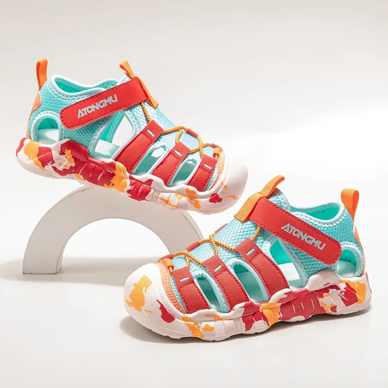 Children Casual Sandals for Boys Girls Sports Sandals New Summer Soft Beach Shoes Toes Capped Outdoor Play Cut-outs Breathable