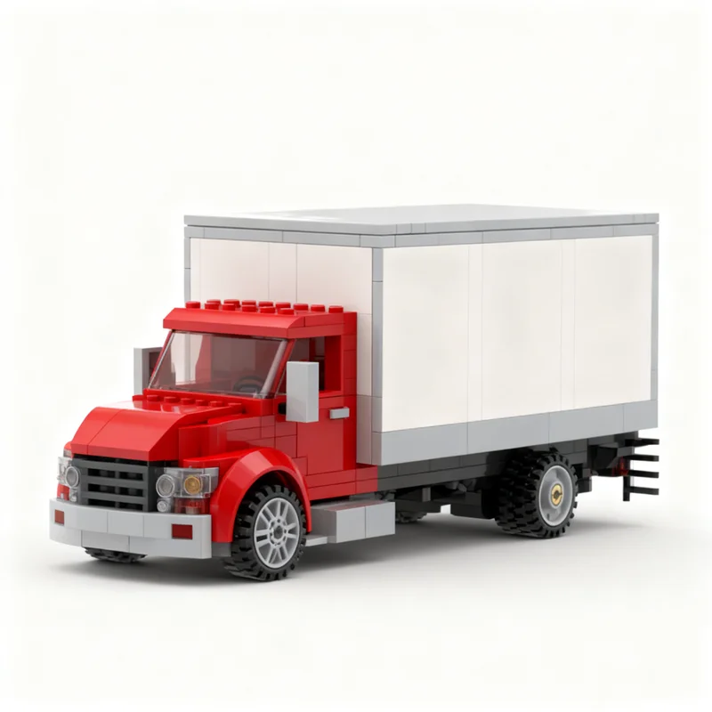 ตัวต่อ MOC รถบรรทุกอเมริกัน 349 ชิ้น แบบจำลองเมือง ของขวัญคริสต์มาส ของเล่นสถาปัตยกรรม DIY ไอเดียสร้างสรรค์เพื่อการศึกษา