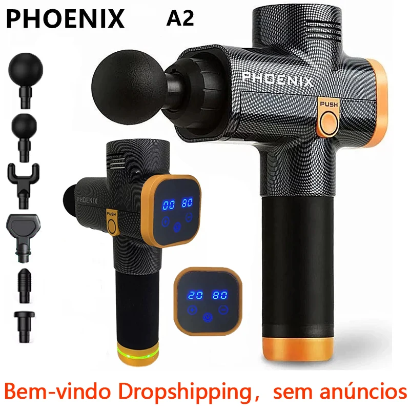 Phoenix A2 Massage Gun Muscle Relaxation Deep Tissue Massager Dynamic Vibrator Back Portable Handheld Display Fascia Gun Massage