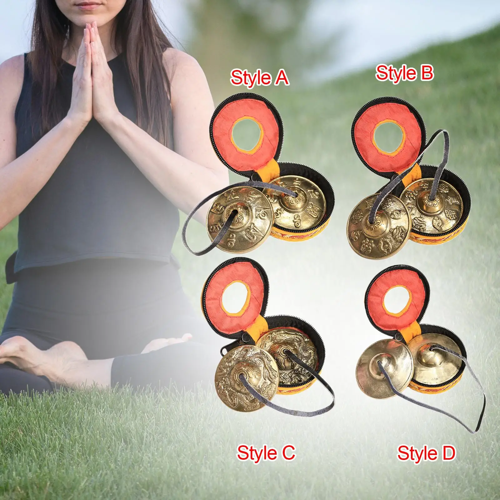 Tibetan Tingsha Cymbals 6.5cm Unique Gifts Brass Yoga Decoration for Family and Friends Lightweight Meditation Chime Bells