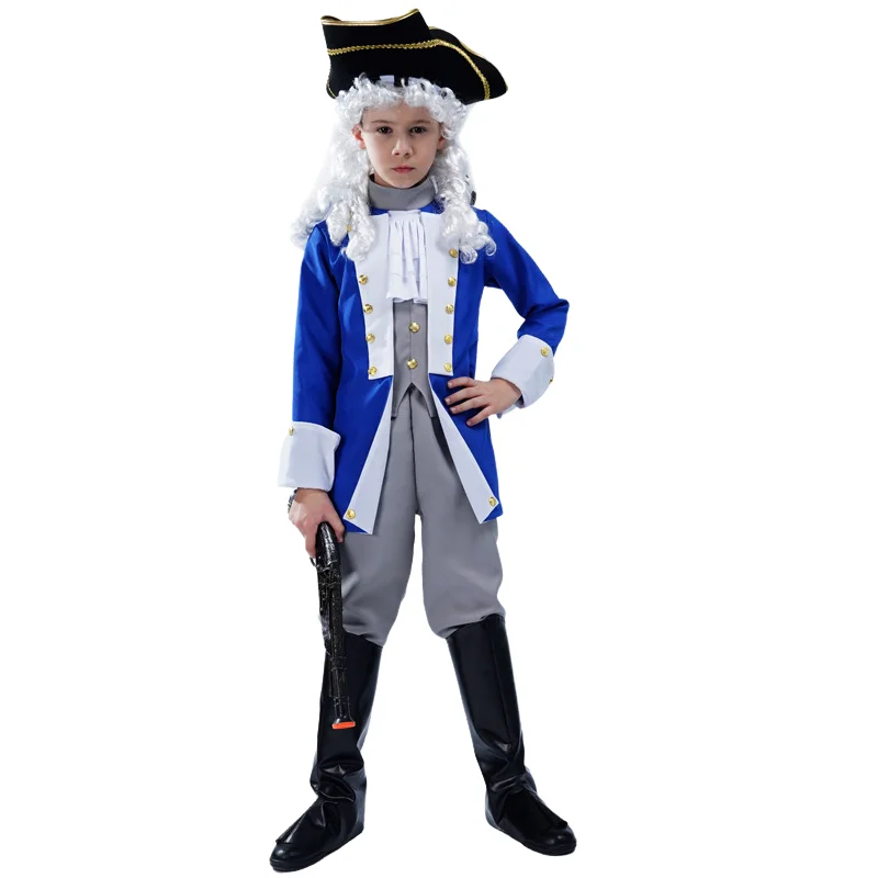 Children Cosplay Pirate Captain Costume Halloween Holiday Party Clothes Boys Fashion Stage Suit Costume Performance Costume