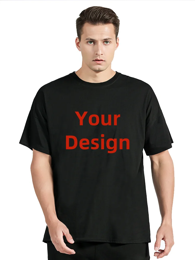 

Men Custom Tshirt Front Back Print Professional Your Own Logo Text Photo Male Personalized Premium Gifts T-shirt Cotton Clothing