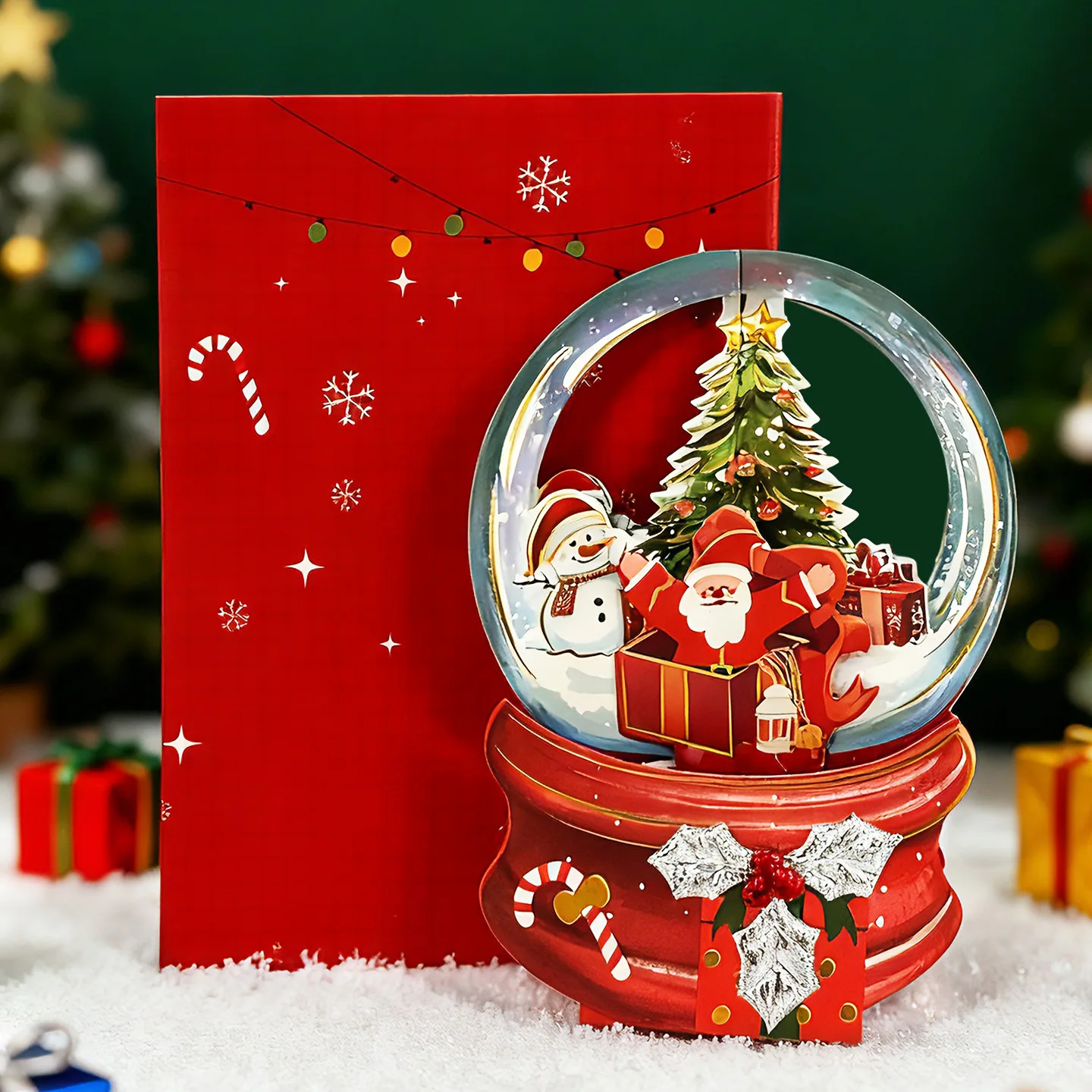 

Christmas Card Santa Claus 3D Pop-Up Stand-Up Card Christmas Eve Gift-Giving Greeting Card