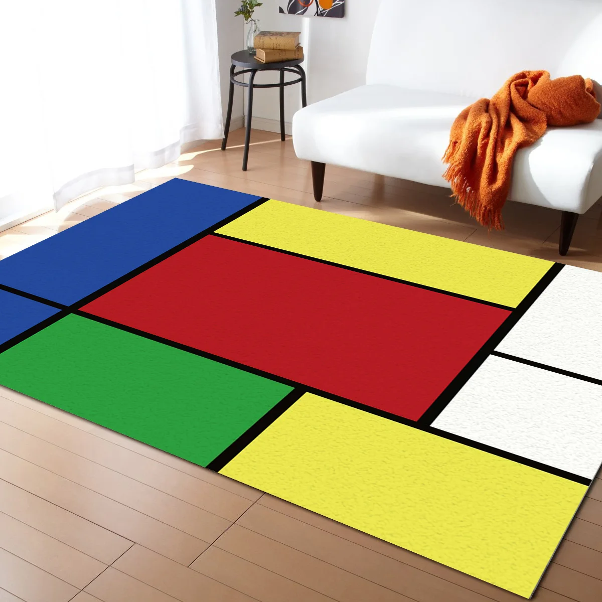 

Abstract Geometric Block Color Carpets for Living Room Bedroom Decoration Teenager Rug Home Kitchen Floor Mat