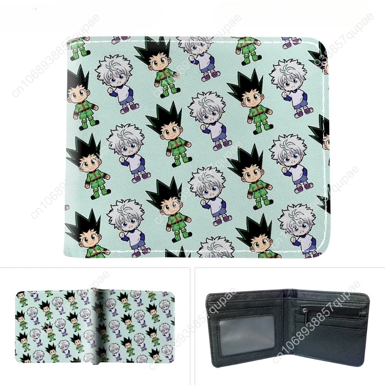 Anime Hunter X Hunter GON·FREECSS Kurapika Short Bilfold Purse Clip Wallet for Boys Girls Trendy Gift