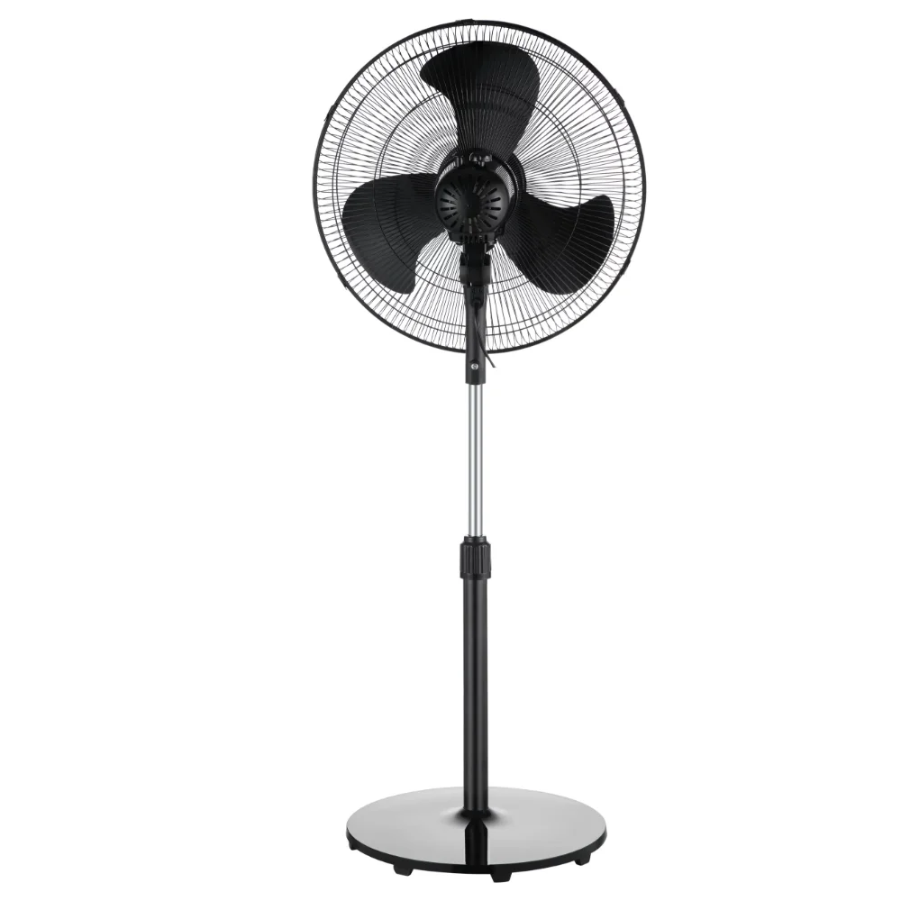 2023 nuovi supporti ventilatore a piedistallo oscillante a 3 velocità da 18 "con testa della ventola regolabile inclinabile, nero