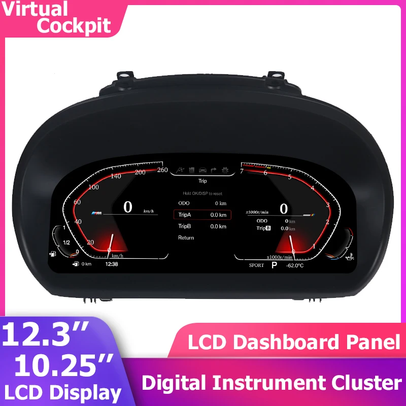 Digital Cockpit Instrument Cluster LCD Speedometer For BMW 1 Series E81 E82 E87 E88 In Dash Tachometer LCD Dashboard Panel ODO