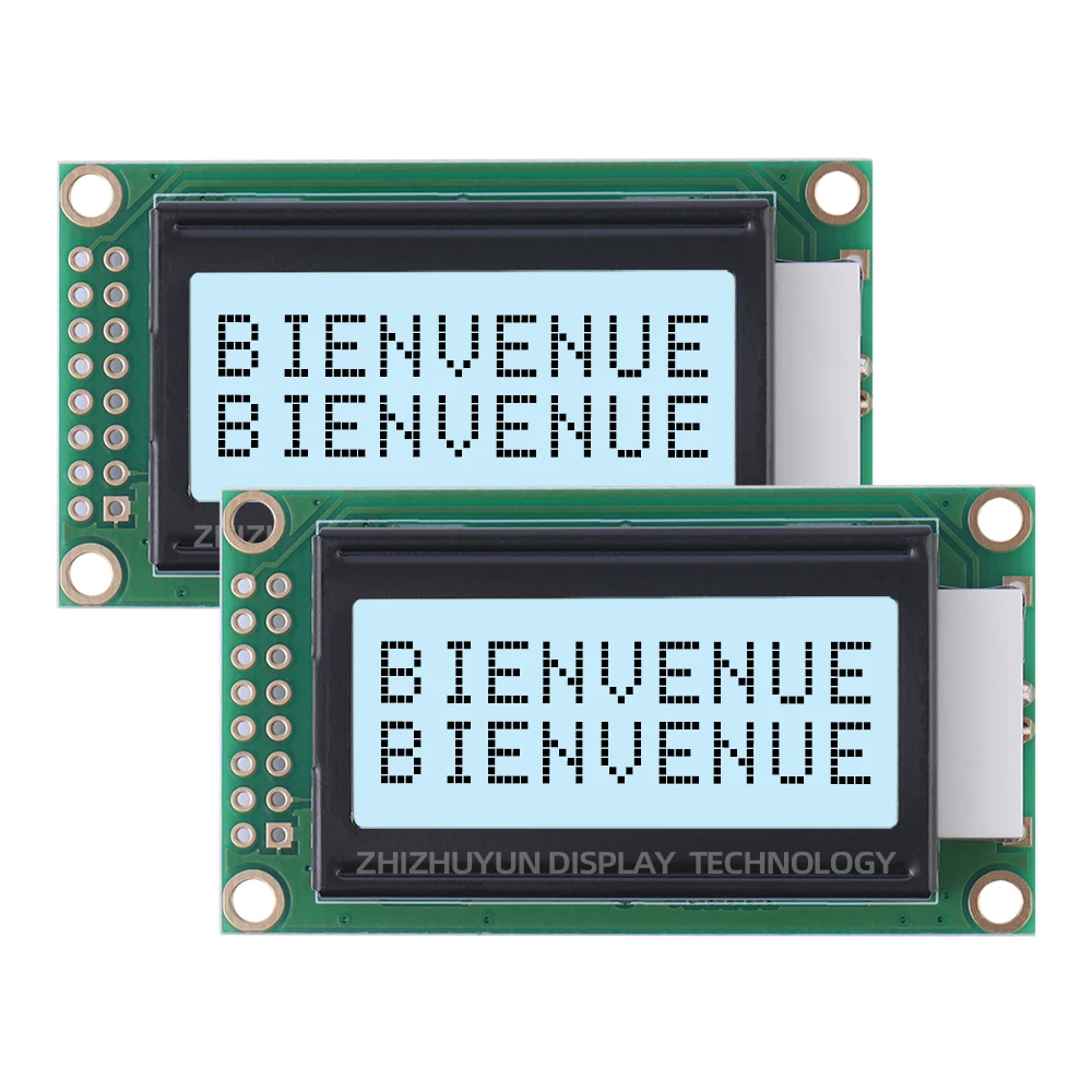 0802B modulo LCD a caratteri europei giallo verde pellicola schermo LCD a 16pin modulo Display LCM Chip St7066U originale