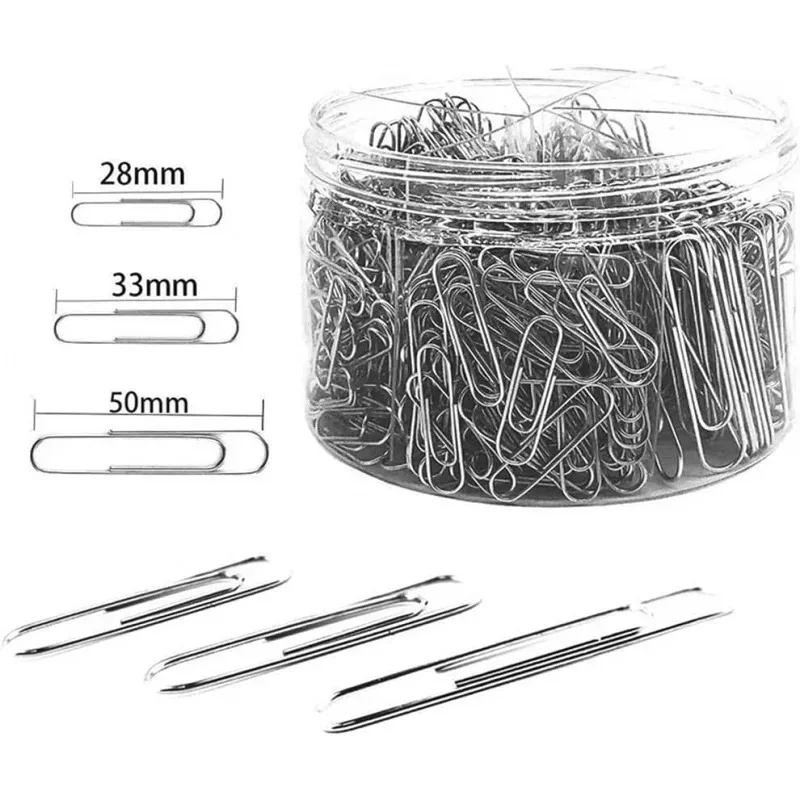 RWDD4 # -Clips de papel pequenos de 1,1 polegadas médios de 1,3 polegadas e tamanho enorme de 2 polegadas. Clipes de papel revestidos à prova de ferrugem duráveis