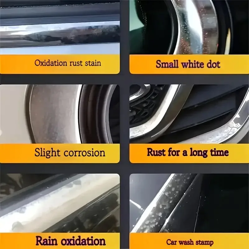 

Bestselling Chrome Restorer Wax Brightening Polish Eliminate Oxidation Layers Refresh Faded Car Door Handle Metal Surfaces