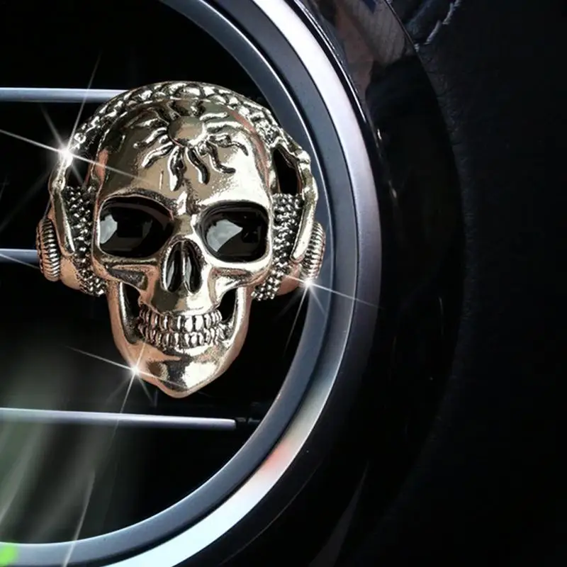 Halloween Skull Air Freshener Car Decorations Halloween Auto Air Vent Aromatherapy Diffuser Car Interior Accessories Skeleton