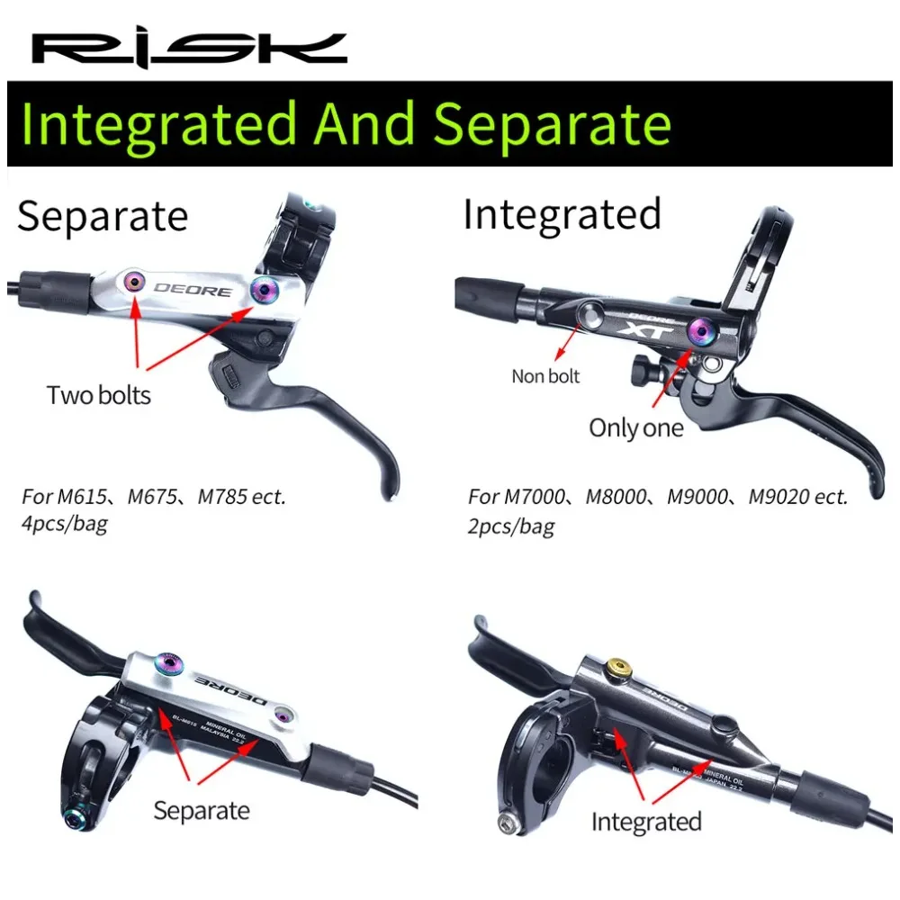 خطر كاملة/منفصلة غطاء اسطوانة الزيت البراغي للدراجة الفرامل رافعة قرص تيتانيوم الثابتة المسمار دراجة الفرامل الهيدروليكية الترباس #2