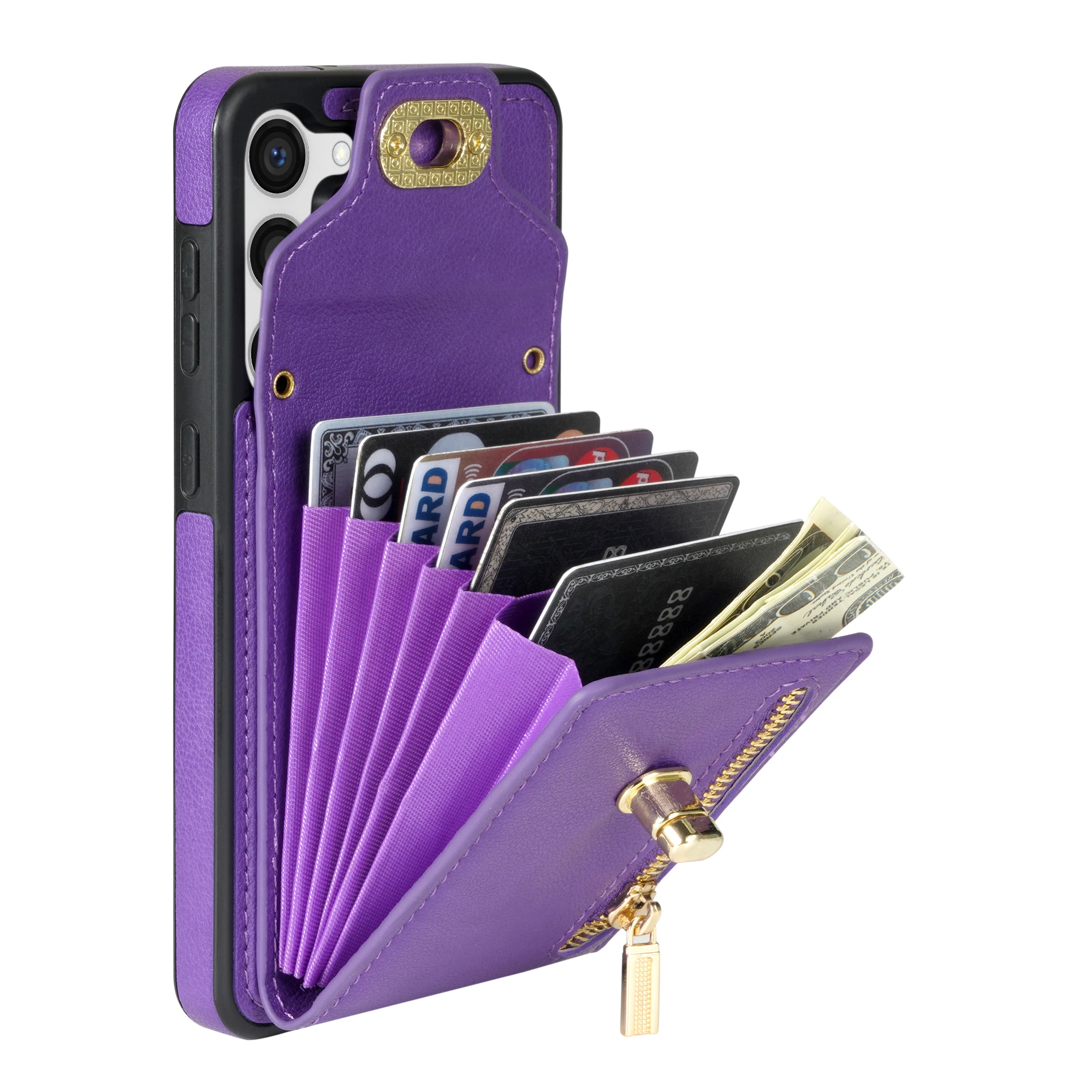 Crossbody Cards Solt Leather Zipper Wallet Case For Samsung Galaxy A54 A53 A13 A04 A52 5G S23 Ultra S22 S21 Plus S22 Purse Cover