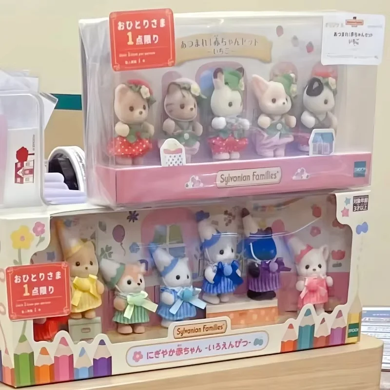 Genuine Sylvanian Families 2025 40th Anniversary Custom Strawberry Family Wholesale Ternurines Fantasy Show Kids Gifts Toys