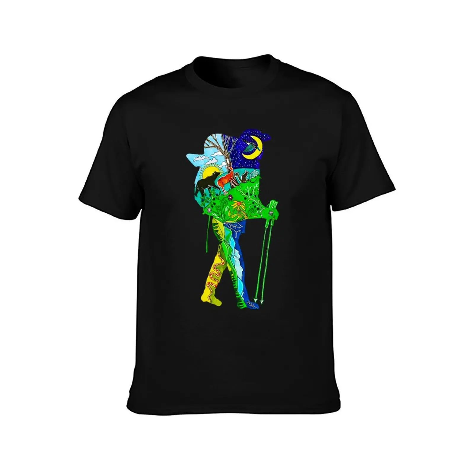 Appalachian Trail Hiker T-Shirt, Summer Casual Cotton Tee, Oversized Streetwear Tops, Vintage Graphic Print, Unisex Men Women