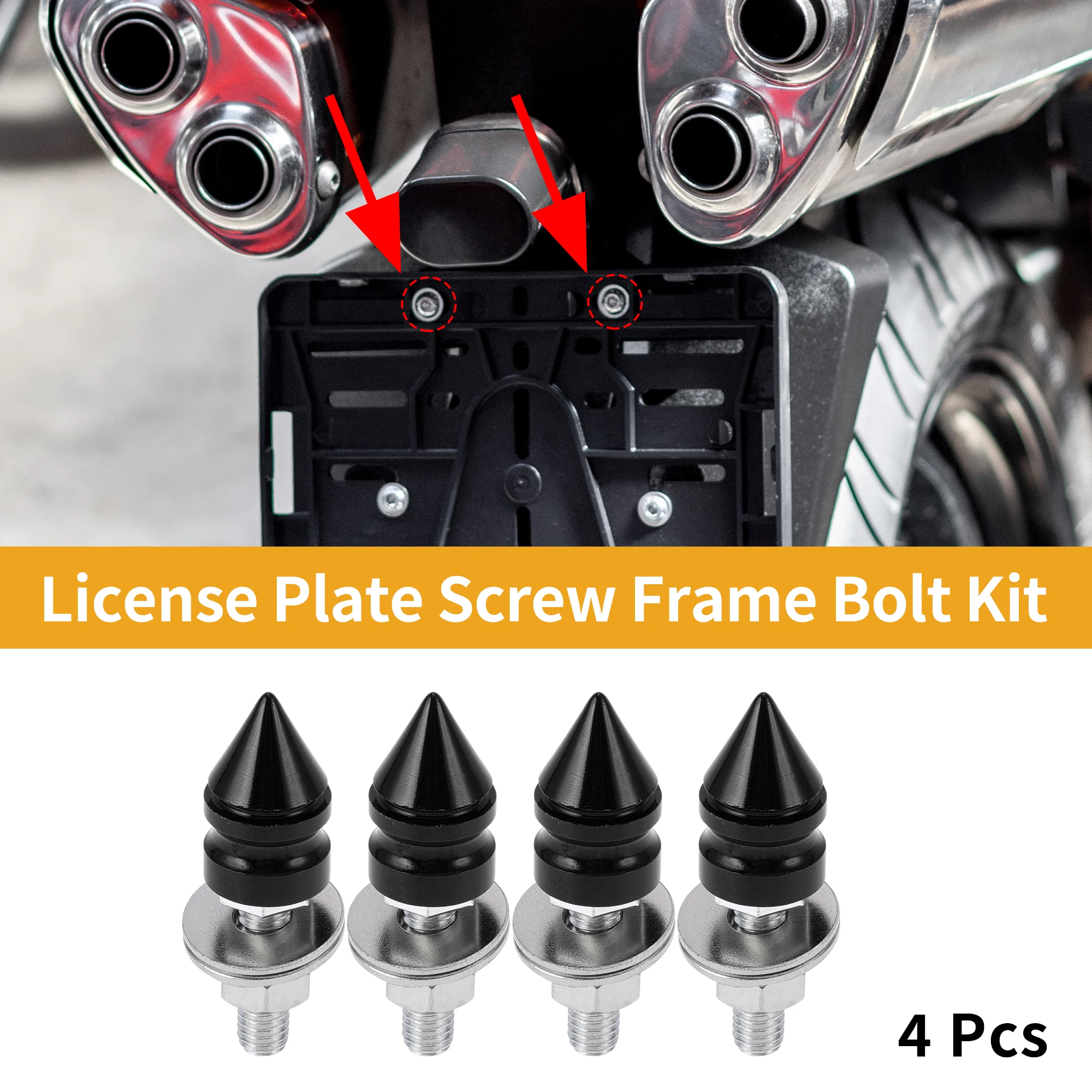 UXCELL 45mm Car license Plate Frame Screw Modification M6 for Car License Plate Frames Motorcycles Aluminum Alloy Multicolor