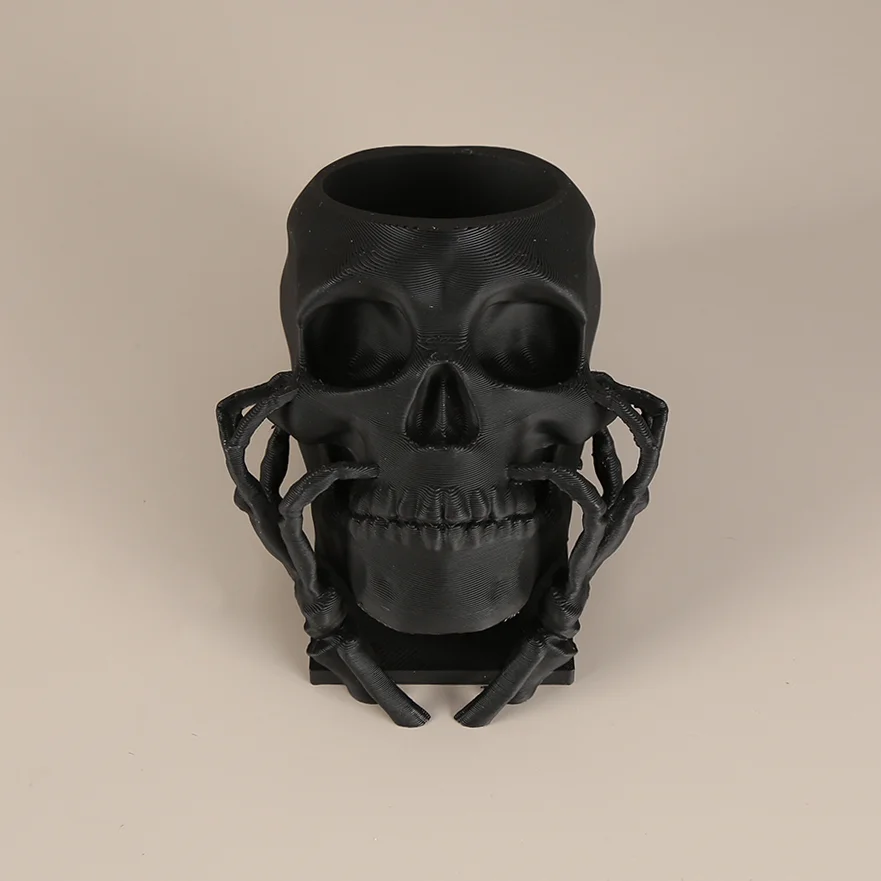 Цельная шкатулка для драгоценностей в темном стиле с черепом и руками на щеках, ручная работа с 3D-печатью, креативные магазины мелких предметов, подходит для
