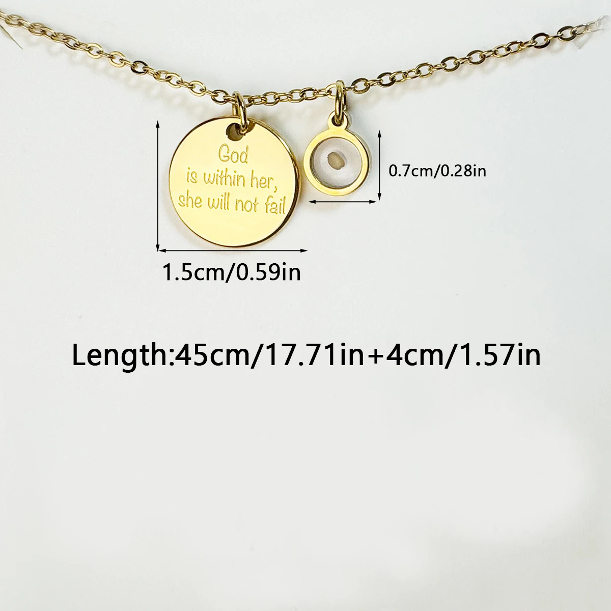 God Is Within Her, She Will Not Fail. Women's Faith Mustard Seed Necklace Daily Gift Pendant