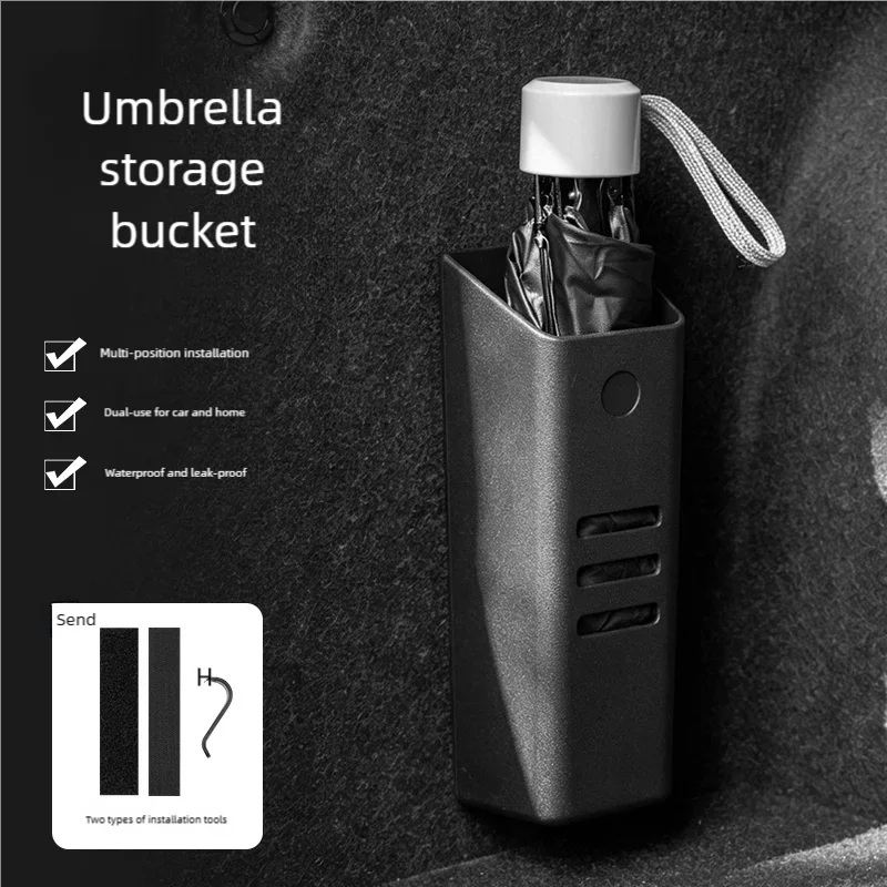 Car Trunk Multifunctional Umbrella Storage Box, Electric Motorcycle Umbrella Holder, In-Car Anti-Drip Storage Bucket