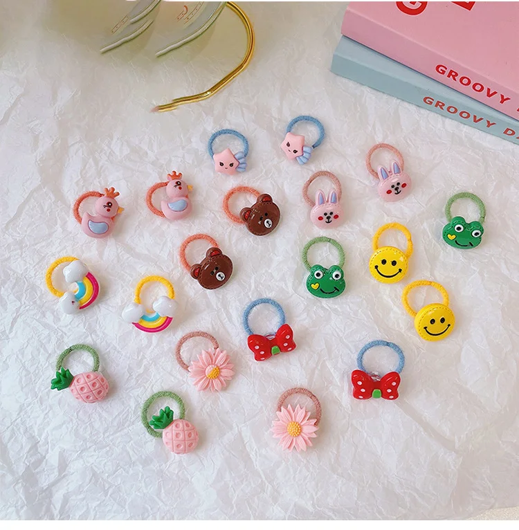 10PCS Suitable For Children With Less Hair Headwear Kids Elastic Hair Bands Baby Headdress Princess Hair Ties Girls Accessories