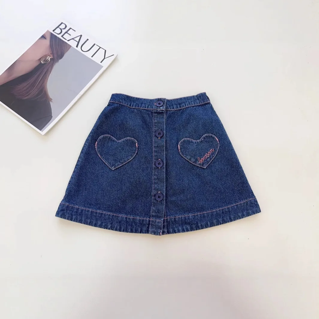 

kids skrits 2026 new summer girls cute denim skirt outwear clothing bon