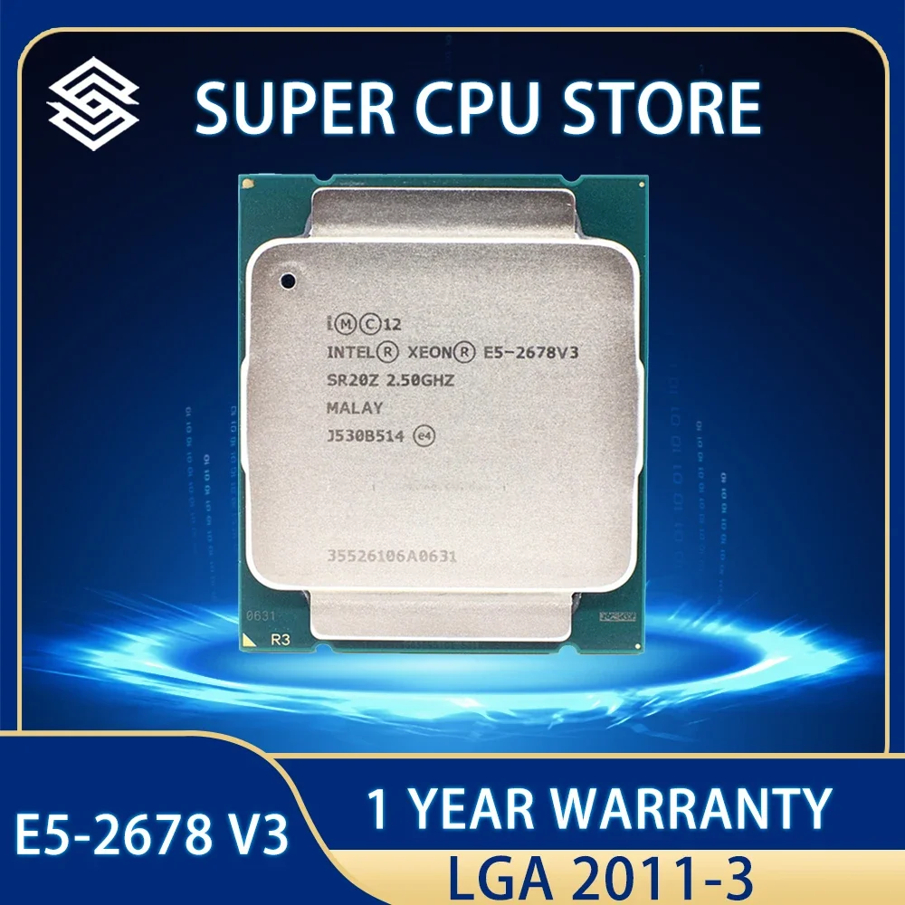 

Intel Xeon Processor E5 2678 V3 CPU 2.5G Serve CPU 2678V3 PC Desktop processor CPU For X99 motherboard LGA 2011-3 e5-2678 V3