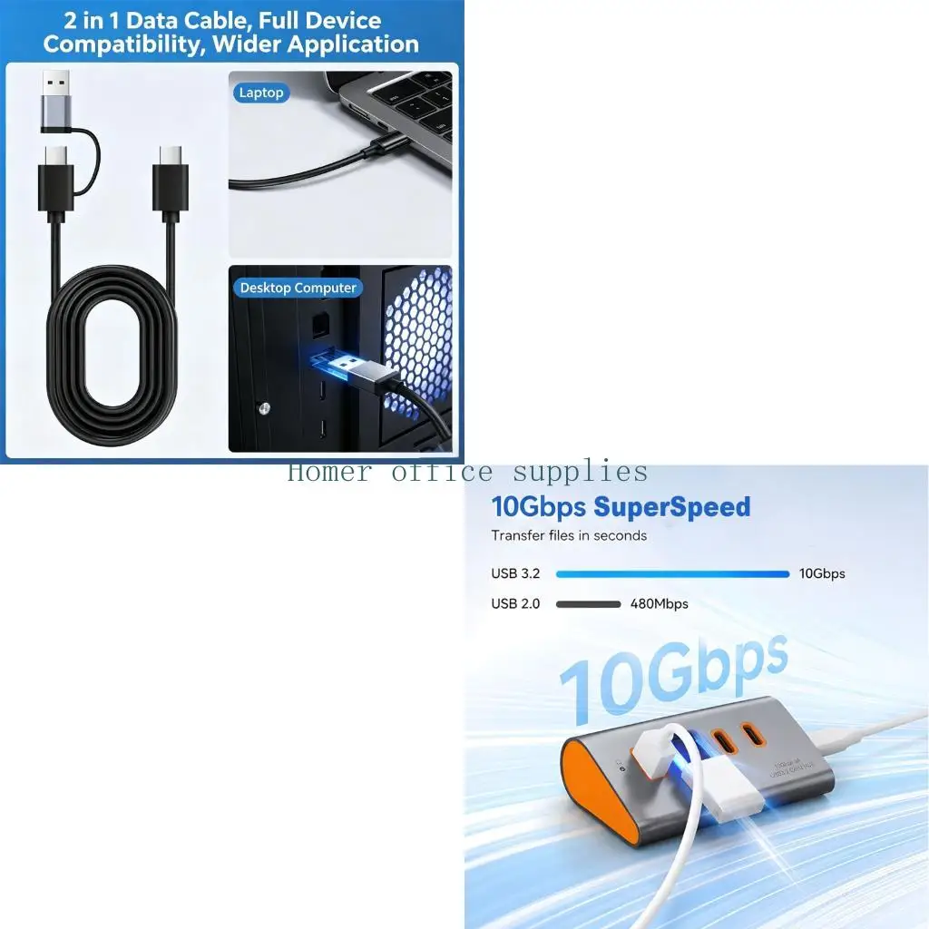 

K43B Thin Aluminum USB 3 2 Expansion section Openings dense Design For Desktop Use