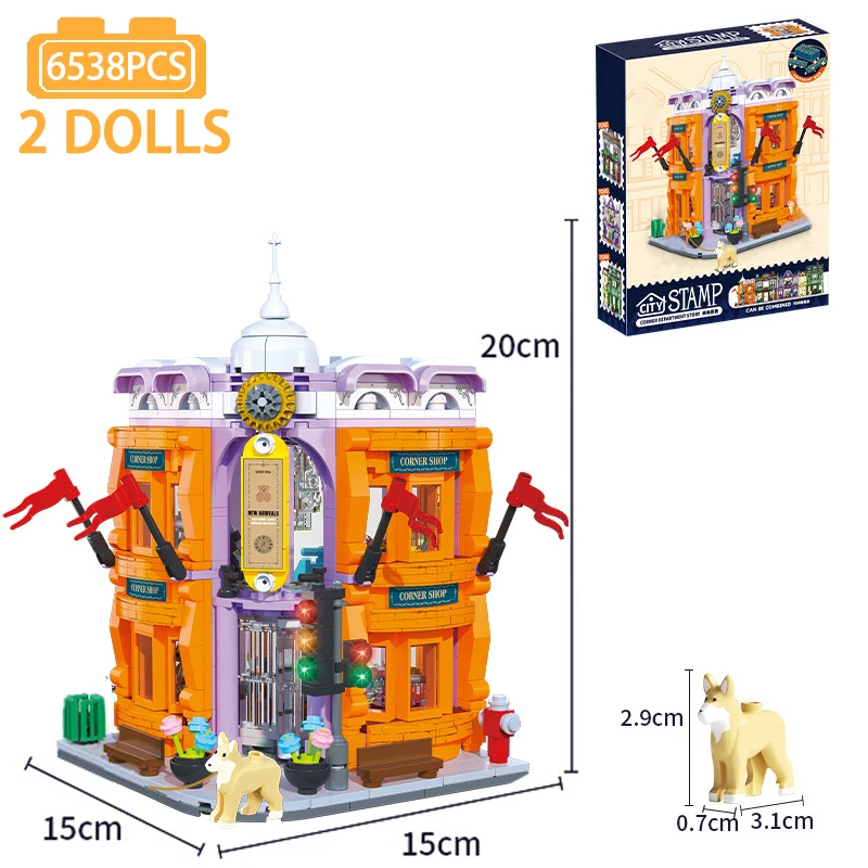 

Серия Street View, ресторан в западном стиле, строительные блоки, магазин одежды, модель, набор кирпичей, игрушки для детей, подарок на день рождения MOC