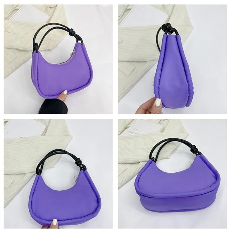 Bolsa feminina nylon nas axilas, bolsa pequena ombro feminina, bolsa com alça superior