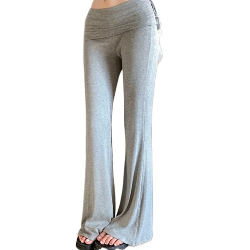 Fashionable and Sexy Revealing Figure Feminine Solid Color, Korean Style, Comfortable and Versatile, Casual Long Pants for Women