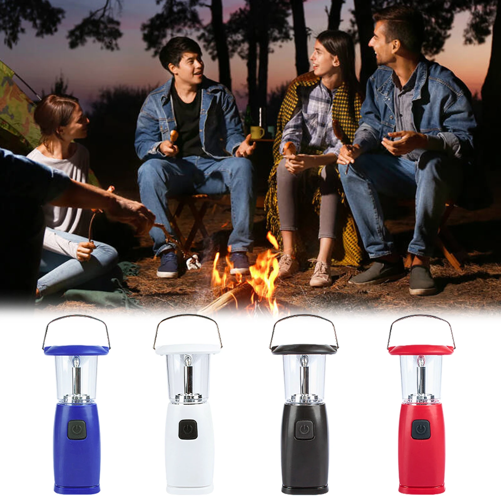 Portable Hand Crank Solar Lantern 6 LED Hand Crank Dynamos Camping Emergency Light Hand Crank Dynamos Tent Lamp 2 Lighting Modes