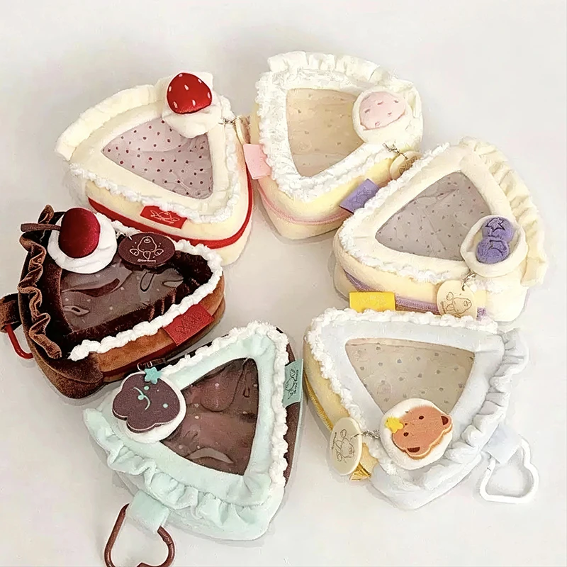 Strawberry Cake Plush Ita Bag Mini Transparent Window Crossbody Purse Lolita Style Doll Display Shoulder Bag Cute Small Handbag