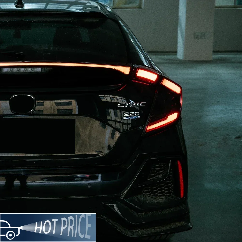 

Для Honda Civic X 10th FC FK7 FK8 2016-2021 автомобильные задние фонари в сборе, обновленный светодиодный динамический сквозной задний фонарь, аксессуары для инструментов